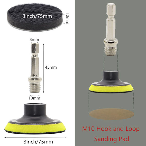 69 stk. 3 tommer Sandpapir Korn 60-10000 Slibpapir Sæt, 7,5 * 7,5 cm
