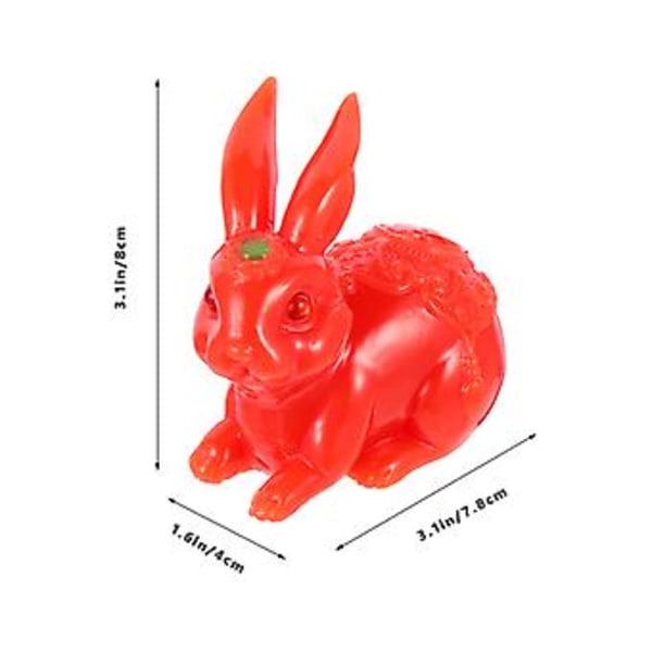 Påskhare Ornament i Resin Liten Påskhare Figurin Kanin Prydnad Skrivbordsdekor Red