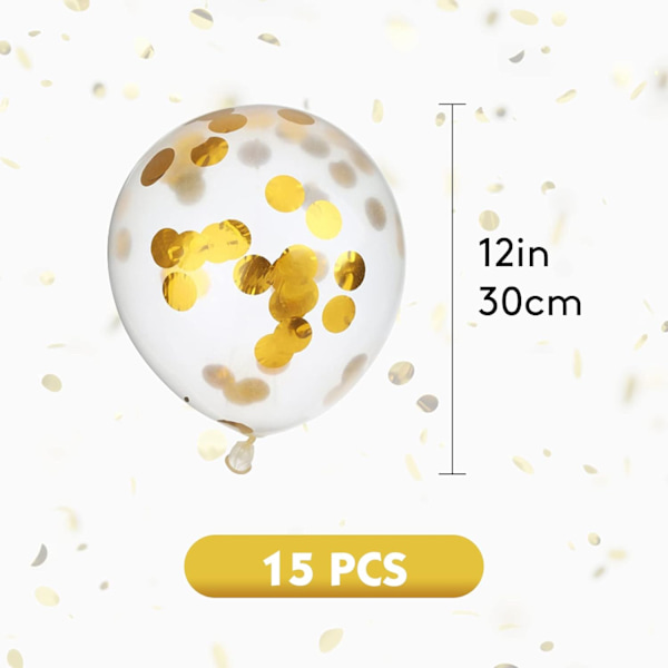 Fødselsdagspynt Guld Balloner, Fødselsdag Balloner, 15 Stykker