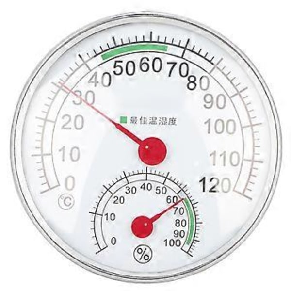 Vägghängd Basturum Termometer Hygrometer Temperatur Luftfuktighetsmätare Mätverktyg