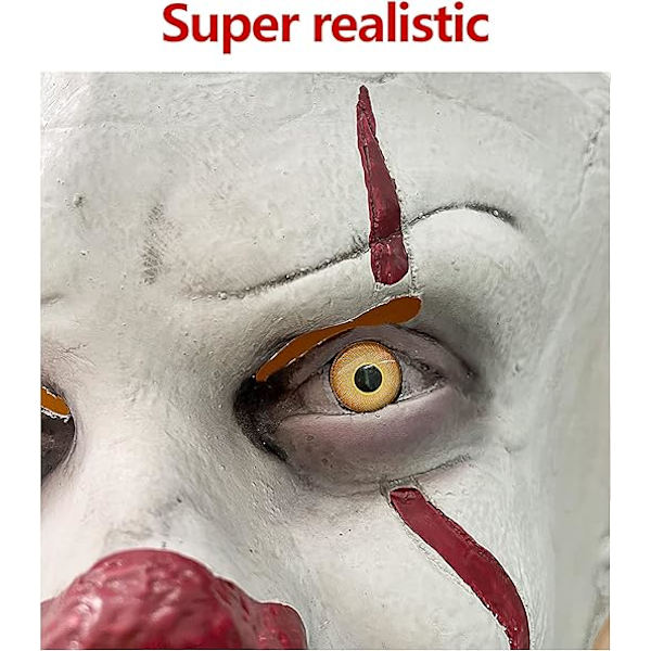 Halloween Maske IT Pennywise til Voksne Klovn Gyser Kostume Cosplay
