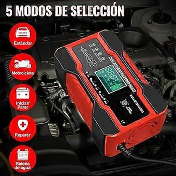 12V/24V 10A Akkulaturi Älykäs Automaattinen Auton Moottoripyörän Akkulaturi LCD-kosketusnäytöllä ja Useilla Suojauksilla