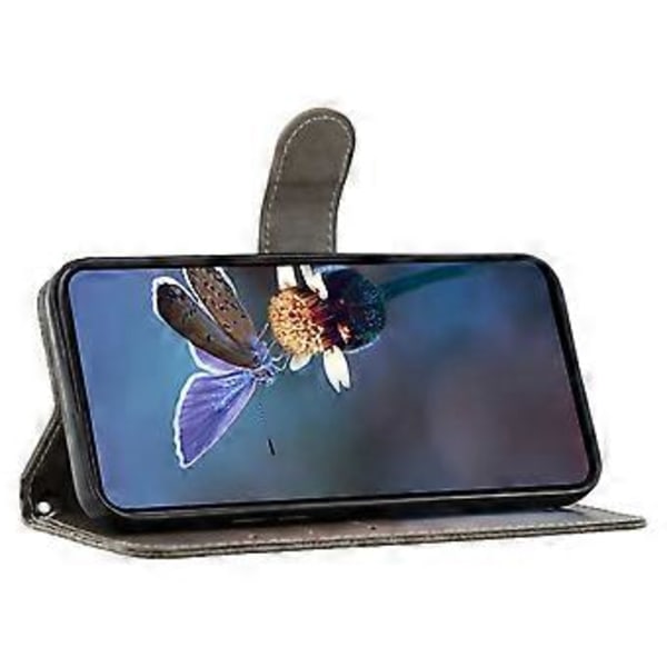 För Motorola Edge 50 Ultra 5G Fodral Spetsblommor PU Läder Flip Plånbok Telefonskal Grey