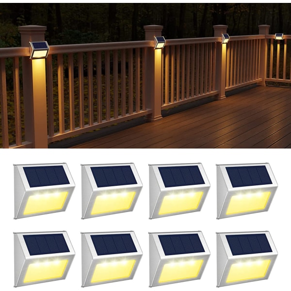 [6 Pak] 4 LED Solcelled Udendørs Lys, Vandafvisende Rustfrit