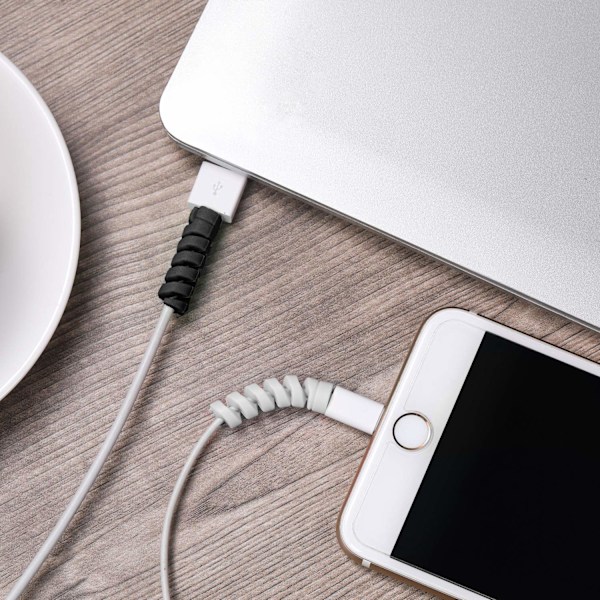12 Stycken Typ-C Kabel Laddare, (12 Stycken, Svart, Grå) Mjuk Sil