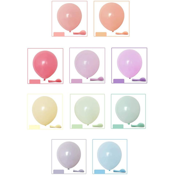 Ballonger för födelsedag, heliumballonger, bröllopsballonger, 100 st ballonger i pastellfärger