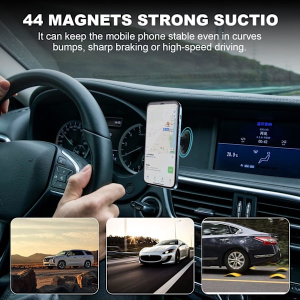 Magneettinen Auton Puhelinteline, Yleinen 360° Kierto Kannettava Auton Puhelinteline