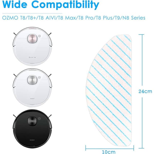 50 Engångsdukar för Ecovacs Ozmo 950 920 N8 Pro N8 Pro+ T8 T8+