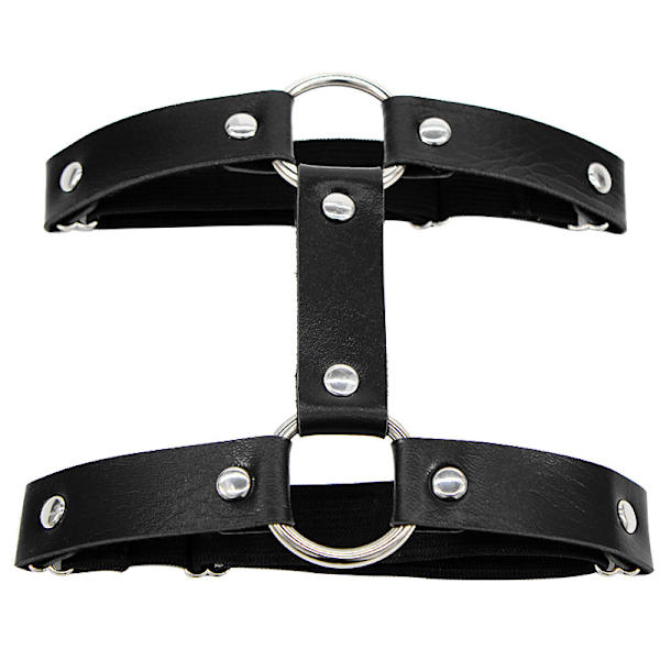 2 st Justerbara Rad Läder Benband Garter Bälte Punk Gothic