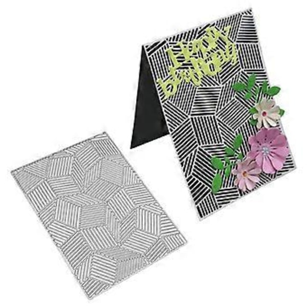 Geometrinen laatta leikkausmuotit sapluuna DIY Scrapbooking kohokuviointi albumi paperikortti hopea M