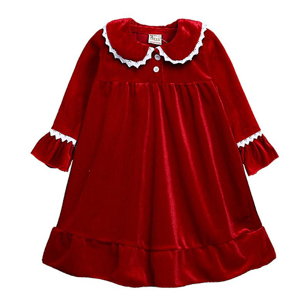 Uudet punaiset jouluiset poikien ja tyttöjen lämpimät perheen pyjamasetit kultaisella sametilla, lasten sopivat pyjamat. 100cm. C Punainen Red C 100cm
