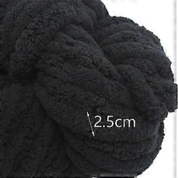 Tjockt Chunky Garn, Vikt Garn Handstickning Armstickningsgarn, DIY Handstickat Garn Bulky Garn Tröjor Hattar Hantverk Halsduk Svart Black