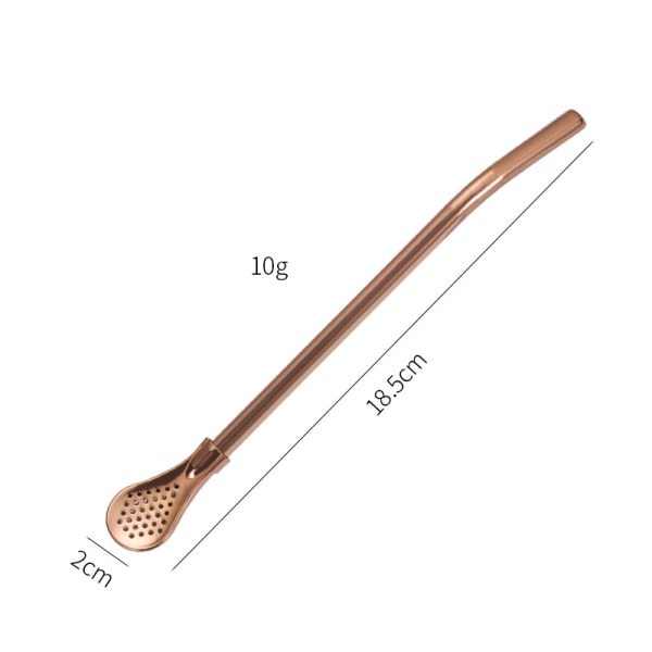 Rose Gold Rustfrit Stålsugerør med Filterske, Genanvendelig Kaffe