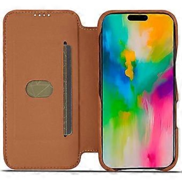 LC.IMEEKE iPhone 16 -kotelo korttipidikkeellä, jalustalla ja nahkaisella puhelinkuorella Style C
