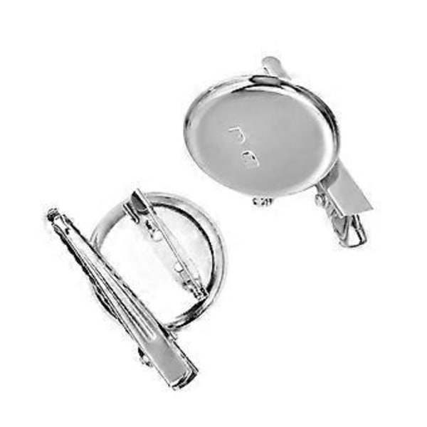 20 STK. Blank Disk med Krokodilleclips Jernbakke Broche DIY Base Brystnål Fremstilling Fassninger til Håndarbejde Smykkefremstilling