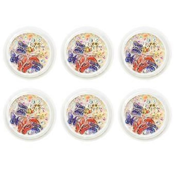 6 stk. 3D sommerfugl negle charm DIY neglekunst design