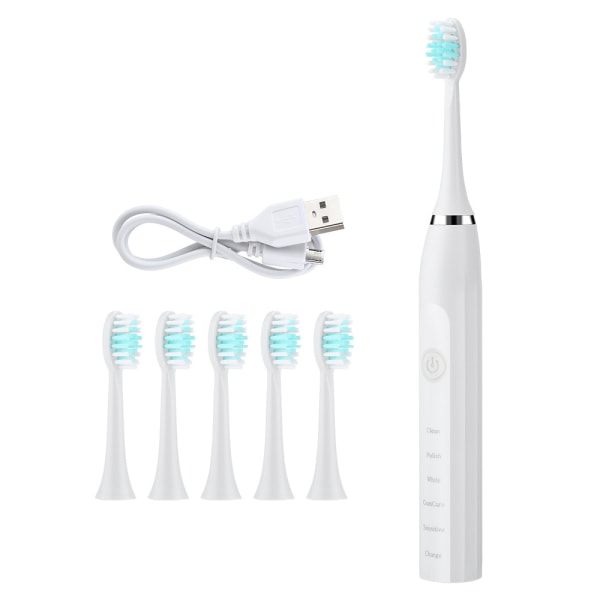 Elektrisk tandbørste til voksne 6Duponts rengøring af børstehoveder