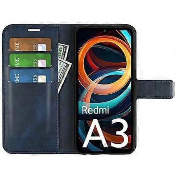 PU læder etui med magnetisk lukning og pung til Xiaomi Redmi A3/Poco C61 4G Style E