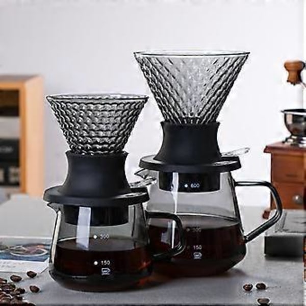 Glas Kaffekande Kaffefilter Kop Blød Filter Kop Filterpapir Kaffekande Håndbryg Kaffeapparat Filter Smart Kop