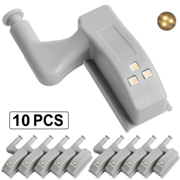 10PC LED Smart Sensor Hinge Cabinet Cupboard Wardrobe Cupboard