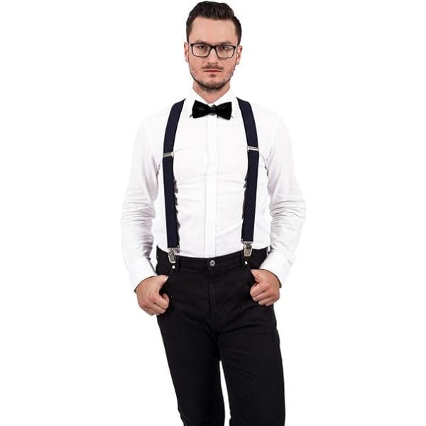 Djup Kaffe-Hängslen för Män One Size Fits All X Stil Starkt Fäste
