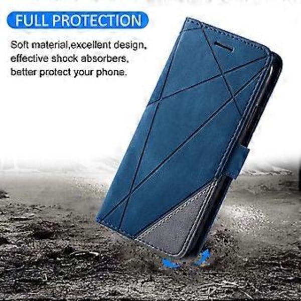Plånboksfodral för Samsung Galaxy Xcover 5 Linjer Präglat PU Läder Telefonskal Style A