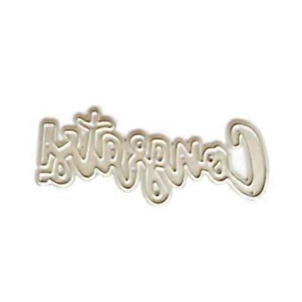 Tillykke med dimissionen Metal Skærestencils til DIY Scrapbooking Dekorativ Prægning Papirkort Skabelon QB3391 congratulatio