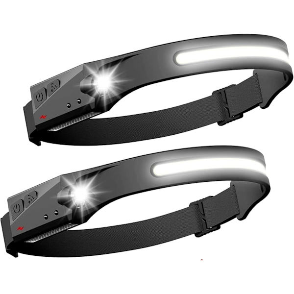 2 kpl LED-otsalamppua, anturiotsavalo, tehokas otsalamppu COB XPE