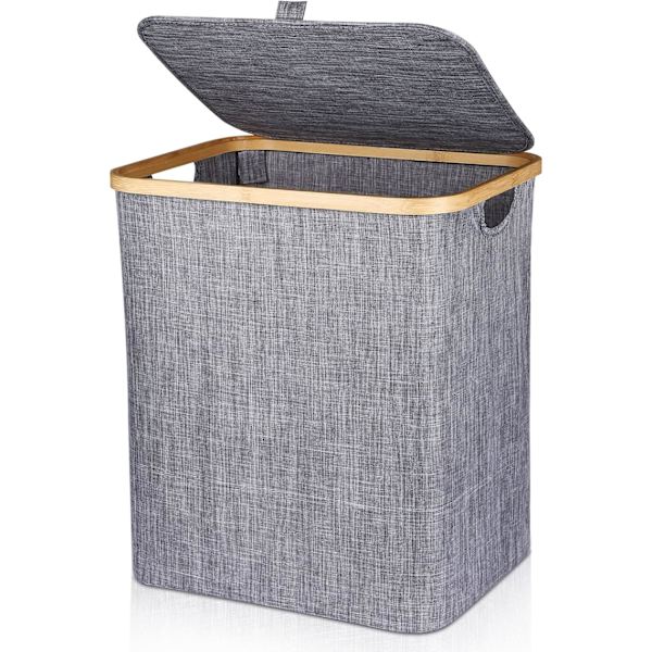 Tvättkorg 60L Fällbar Tvättkorg Bambu Tvättkorg