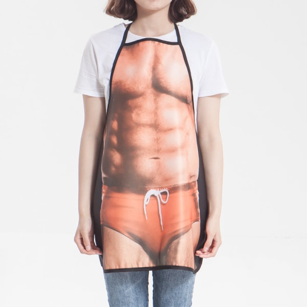 Muscle Man Pattern Køkkenforklæde, Kreativ, Sexet, Original, As A Gi