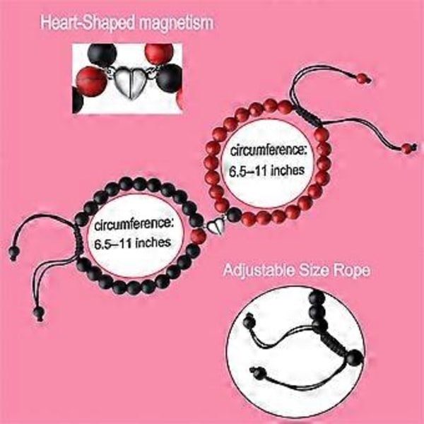 Par Matchende Krystal Armbånd Evigt Forhold Armbånd Smykker Gaver til Kæreste/Kæreste red