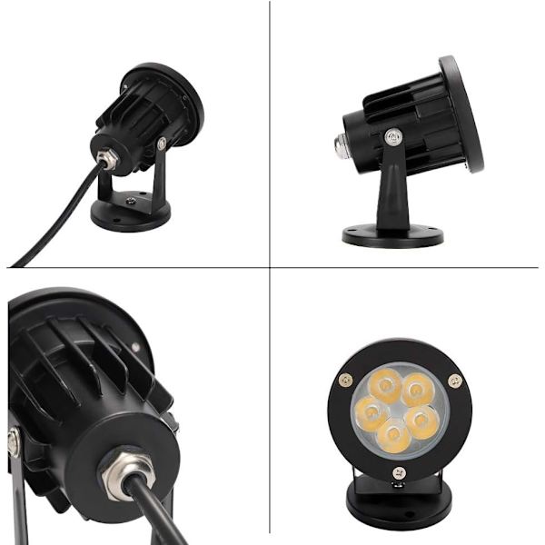 4 st utomhuslampor med bas 10W 220V IP65 Vattentät Justerbar