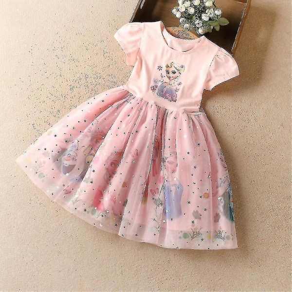 2-11 Years Girl Frozen Elsa Birthday Party Dress Gifts_y S.8-9 Years.Pink