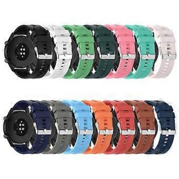 Til Huawei Watch GT3/GT Silikonerem Runner Sølv Stålspænde Armbånd Bærbar