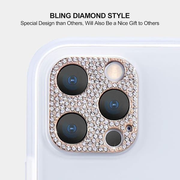 Bling Kamera (Rosaguld) Bagbeskytter til iPhone 12 Pro Max Cam