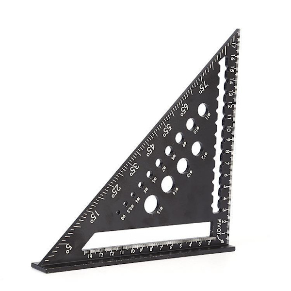 Firkant snekker, metall aluminium trekantlinjal, multifunksjonell