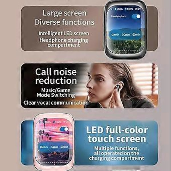 Intelligente fuldfarve touch screen slider-øretelefoner 2024 Nye musik-/spiltilstande Nye