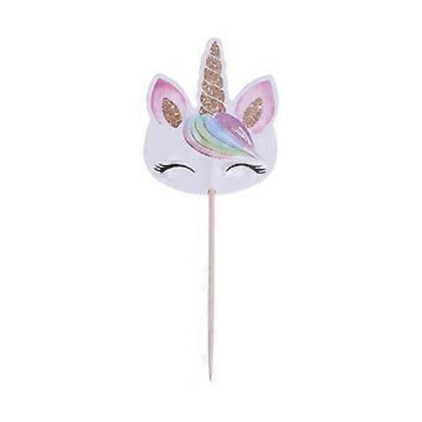 12 kpl Yksisarviskakku Cupcake Toppers Valinnat Suloiset kakunkoristelutarvikkeet lapsille Lasten syntymäpäiväjuhliin (48 kpl)