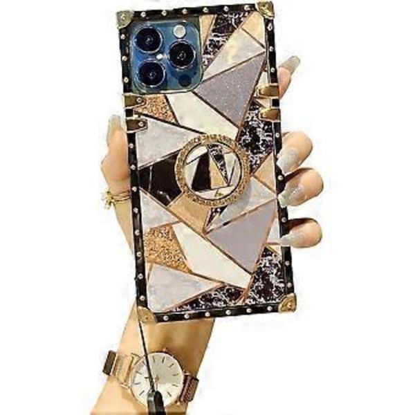 Söpö suojakuori tytöille ja naisille, TPU ylellinen kotelo kaulanauhalla, yhteensopiva iPhone 13 Pro Max 6.7\" kanssa, iskunkestävä kestävä suojakotelo rengastelineellä (B