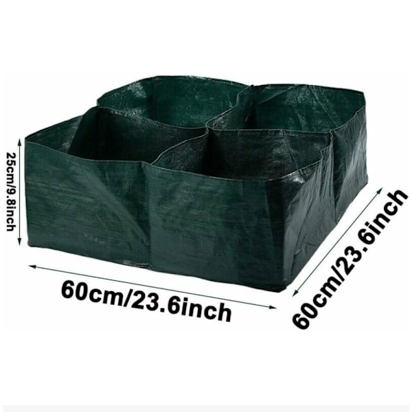Plantepose 24\" x 24\"/60cm x 60cm 4 Delt Firkantet Mesh Plantepose