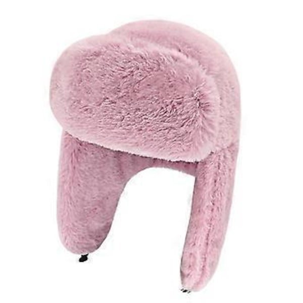 Vinter Trapper Hattar Vinter Lei Feng Hatt med Öronlappar Ski Termisk Hatt Förtjockad Snö Vinter Varm Hatt Vinterhattar för Män Ski(Rosa)
