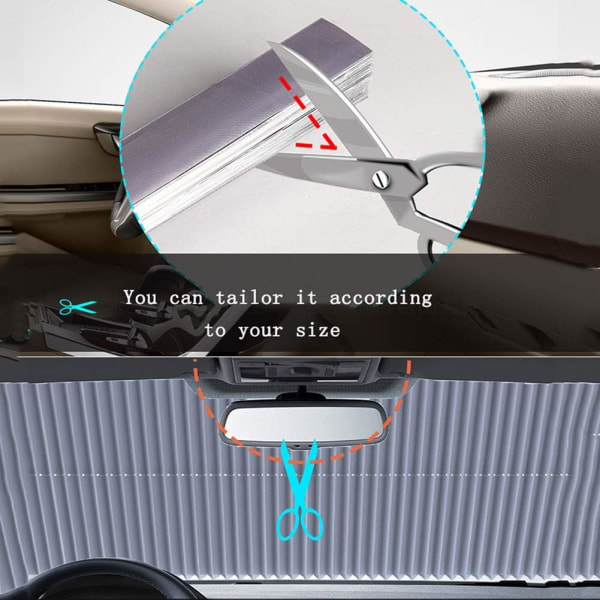 Bilsolskydd, dragspelstil automatisk infällbar främre vindruta