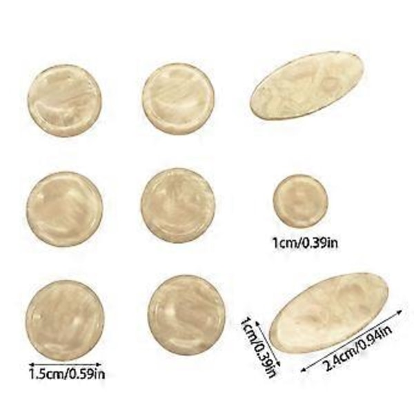 Abalone-näppäinkoristeet, kestävä saksofoninosa, helppo asentaa, saksofonin upotukset, jotka parantavat akustista suorituskykyä Plastic snap khaki