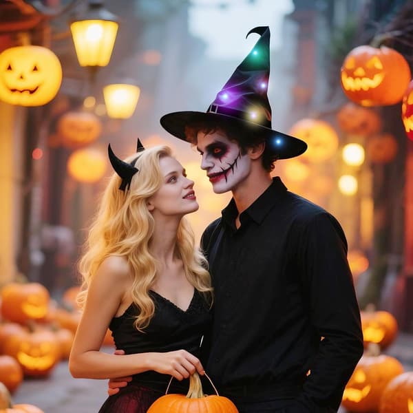 Halloween selvlysende hat – til kostumer, rollespil, Halloweenfester, gaver og julepynt – orange Orange