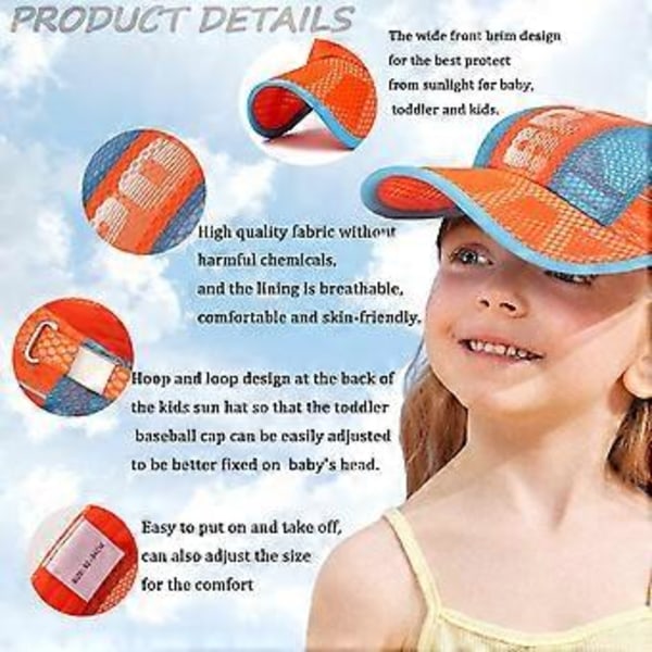 Børne Baseball Cap Mesh Cap Justerbar Trucker Cap Åndbar Anti-UV Skygge Sommer Solhat blågrå grey