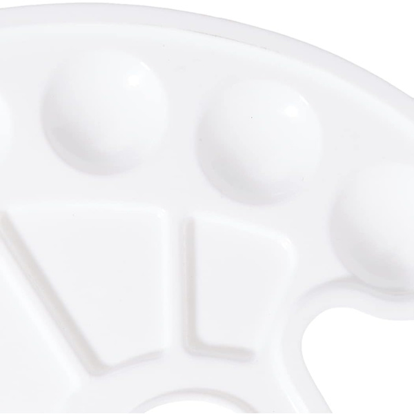 Vit - 1 st Oval Målarpalett i Plast