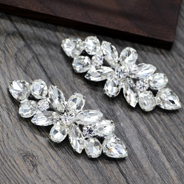 2 stk. Bling Bling Krystal Rhinestone Bryllup Fest Prom Sko Clips