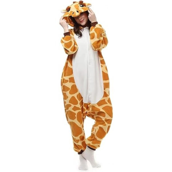 Monihahmoinen eläinhuppupuku Jumpsuit Cosplay-asu.M.Giraffe