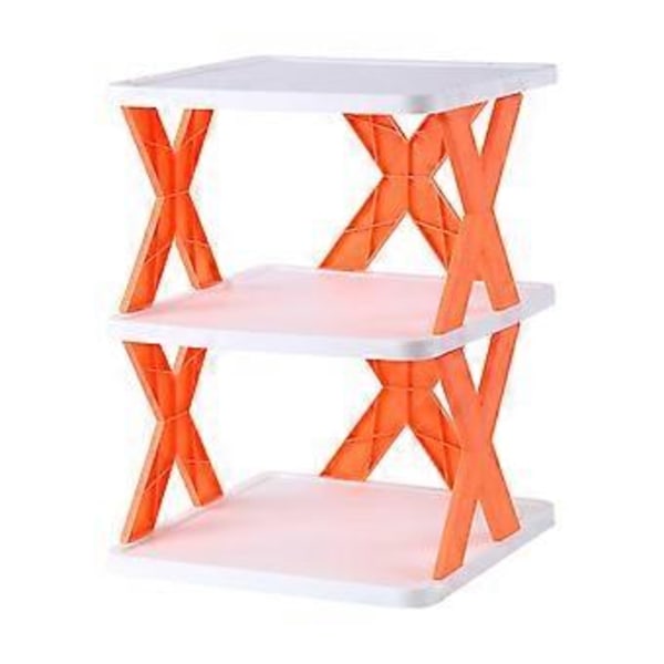 Skohylla Enkel Installation Fri DIY Kombination Stapelbar Utrymmesbesparande Ihålig Förvaring Perfekt Orange Triple Layer