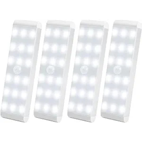 LED-garderobslampa, 20-LED-dimmer USB-laddningsbar rörelsesensor C